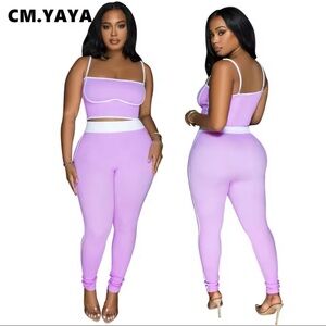 Purple and white yoga set